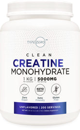Type Zero Creatine Monohydrate unflavored 1kg bottle