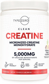Type Zero Creatine Monohydrate Powder Tropical Punch 500g front label
