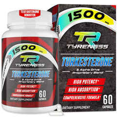 TyRengss testosterone supplement bottle with turkesterone for muscle support and energy