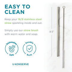 Straw cleaning brush for inside stainless steel straw