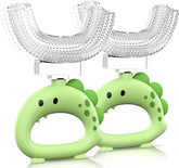 U-shaped kids toothbrush green - front view