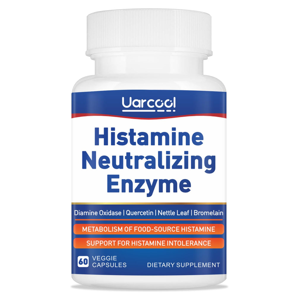 Front view of Uarcool DAO enzyme supplement bottle