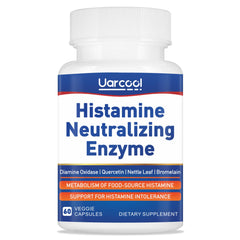 Front view of Uarcool DAO enzyme supplement bottle