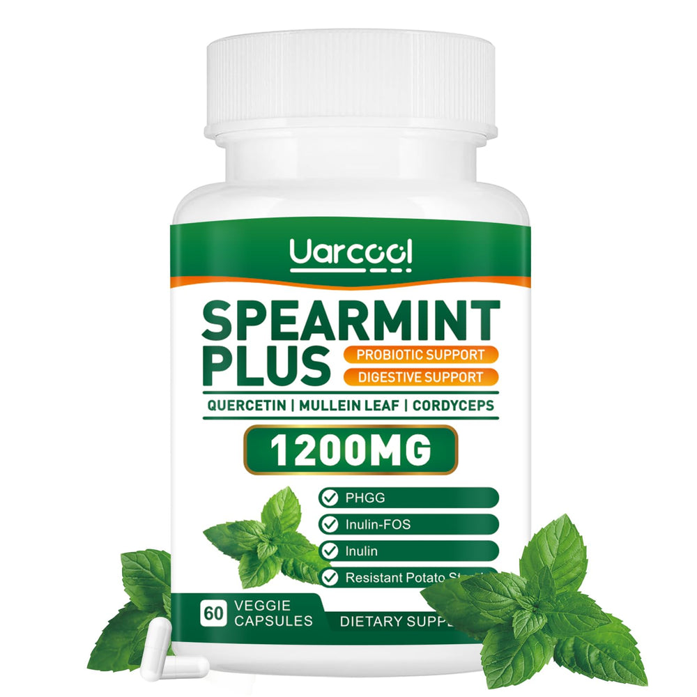 Front view of Uarcool Spearmint Plus 1200mg bottle with label