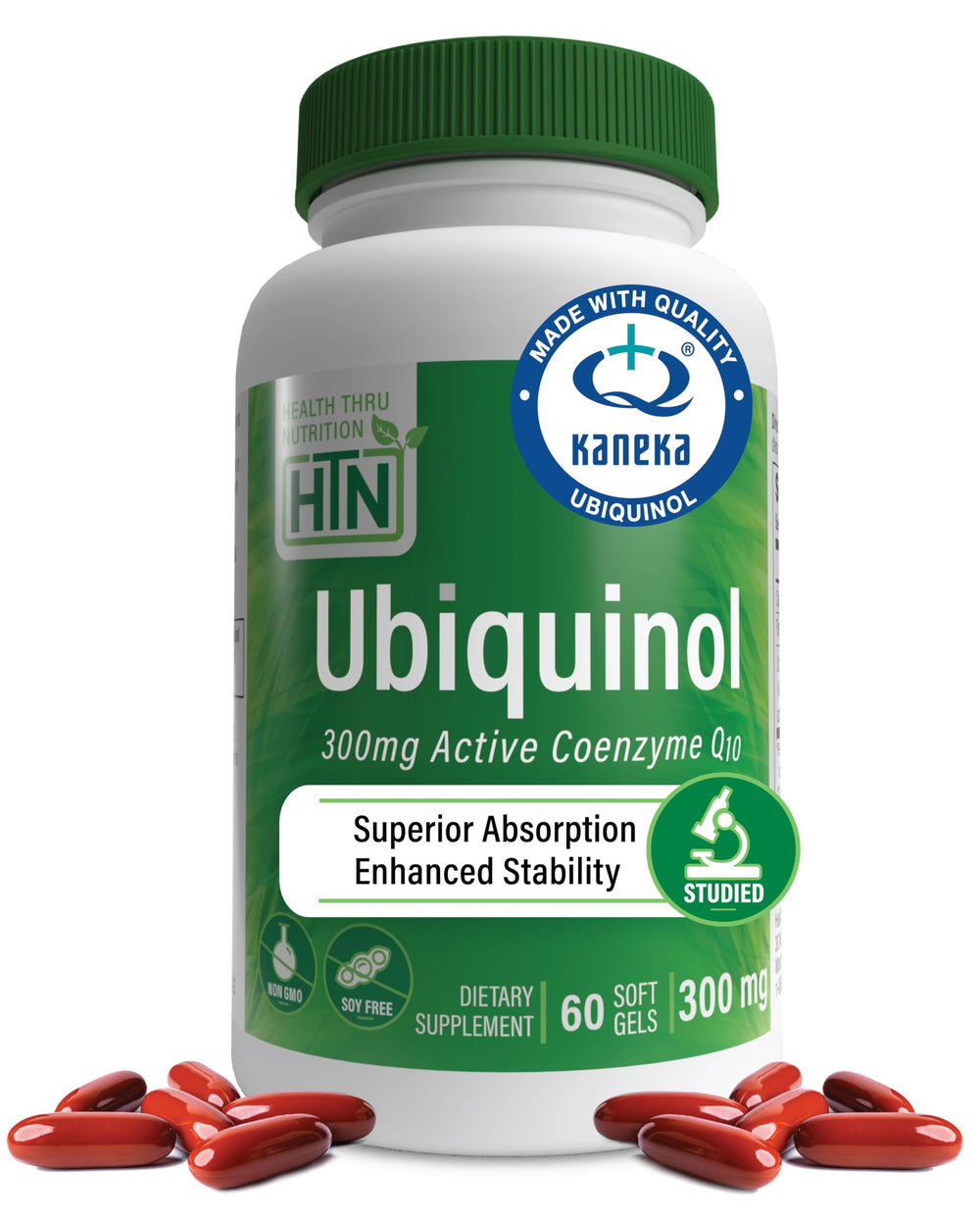 Packaging image of Health Thru Nutrition Ubiquinol 300mg 60 Softgels
