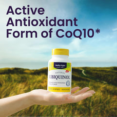 Close-up of ubiquinol 300mg active-form pills highlighting easy daily use.