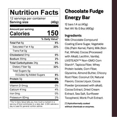 UCAN Energy Bar Chocolate Fudge closeup reveals texture and high-fiber formula for staying full.