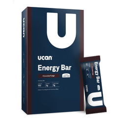 UCAN Energy Bar Chocolate Fudge packaging showcases natural ingredients for clean fueling.