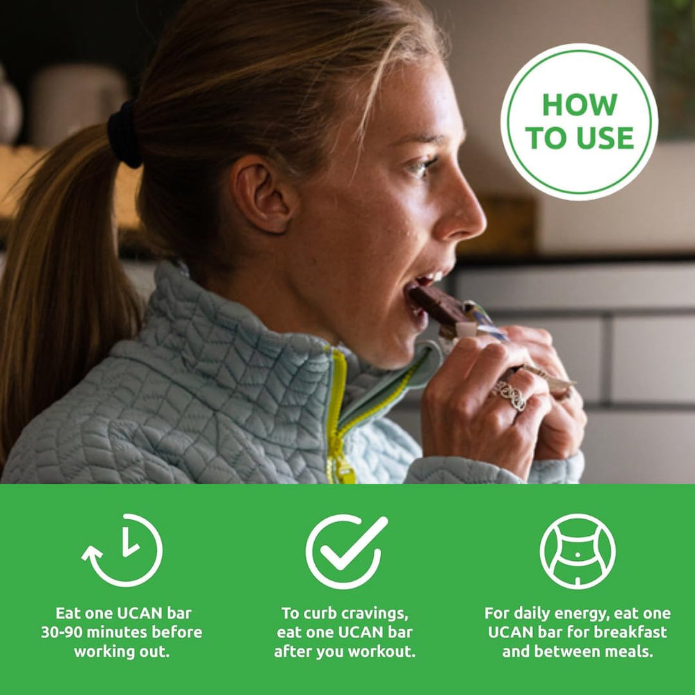 UCAN Energy Bars Salted Peanut Butter in running belt for on-the-go energy.