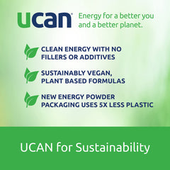 UCAN Energy + Plant Protein Powder ingredients label highlights LIVSTEADY pea protein benefits