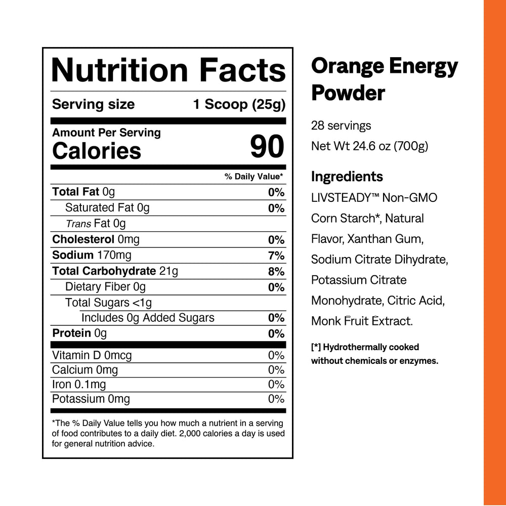UCAN Energy Powder Tropical Orange on gym bag during high-intensity training