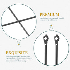 Durable metal replacement temple for glasses