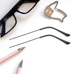 Ergonomic temple design relieving ear pressure