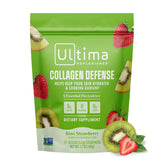 Front view of Ultima Collagen Defense Electrolytes Kiwi Strawberry stickpack
