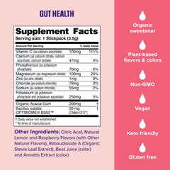 Probiotics and prebiotics for gut health in the product