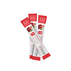Ultima Replenisher dissolving sachet in water illustrating rapid hydration.
