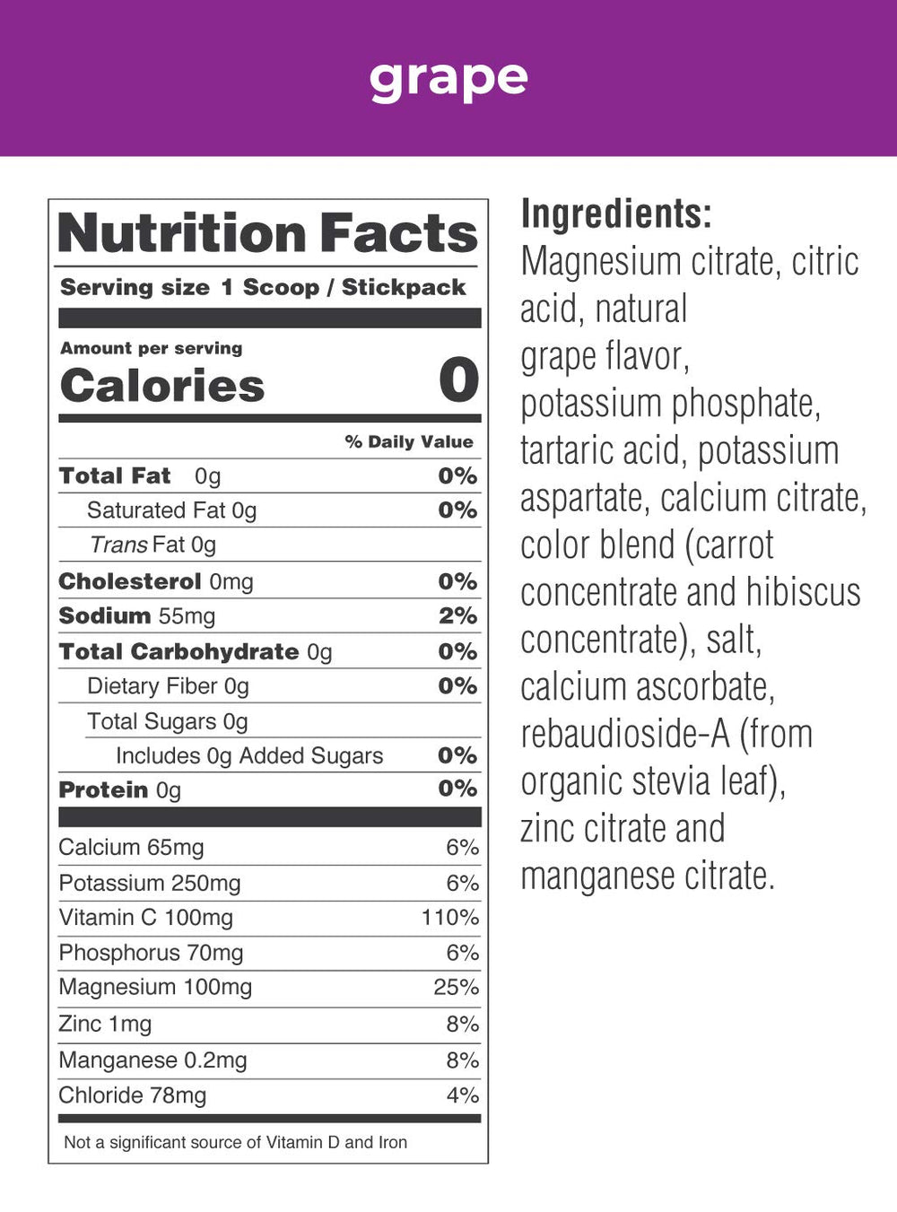 Ultima Replenisher Grape packaging label