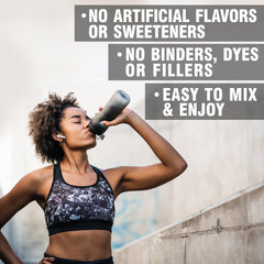 Professional athlete blending Berry EAAs powder in a shake