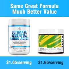 Scoop of amino acids powder with 5g serving size