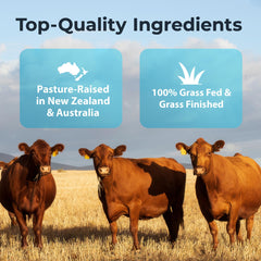 New Zealand and Australia grass-fed beef origin for the supplement