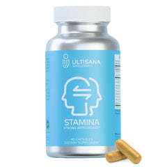 Ultisana Stamina bottle label with 60 capsules