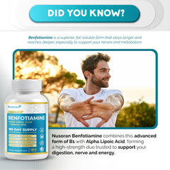 Close-up of Ultra Benfotiamine bottle showing 13-in-1 formula