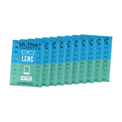 Individual pre-moistened lens wipe for eyeglasses