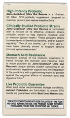 Back label with supplement facts for Ultra Dophilus 60 CT