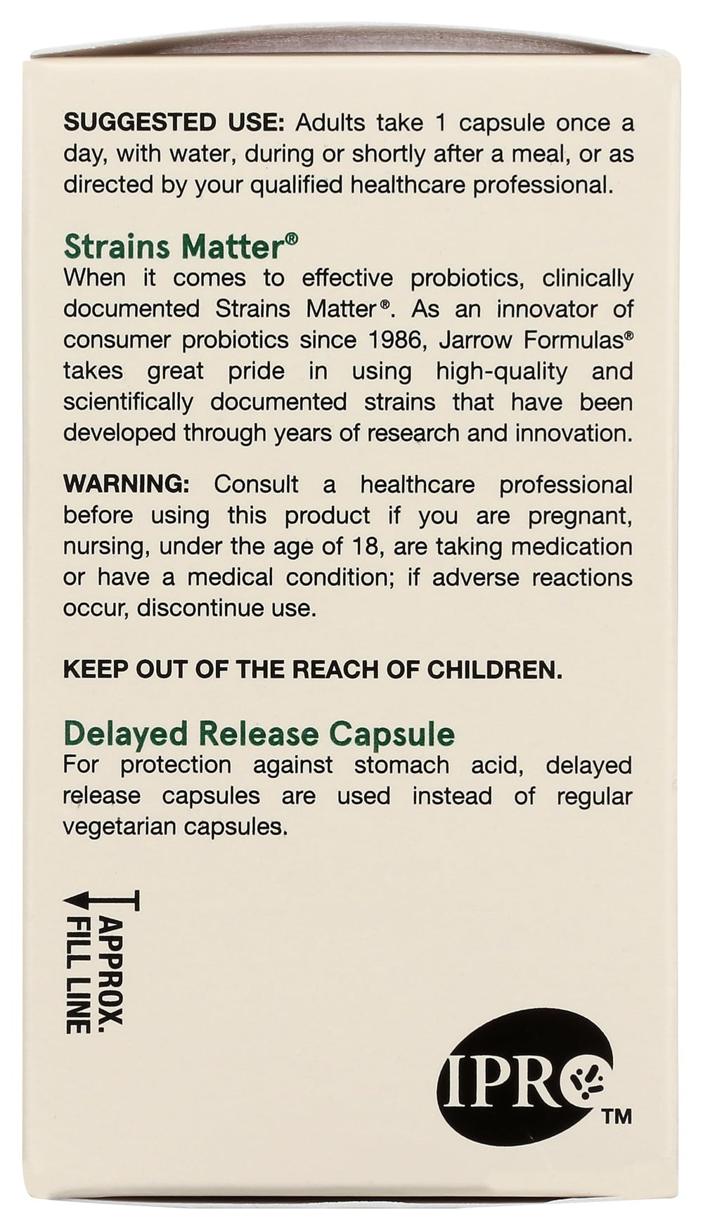 Serving size and count for Ultra Dophilus 60 CT