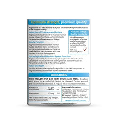 Ultra Magnesium bottle label - close-up