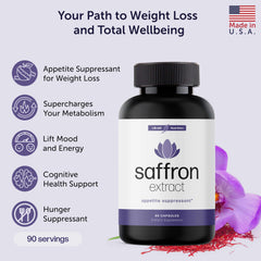 Ultra6 Nutrition Pure Saffron Capsules pack shown for convenient at-home use.