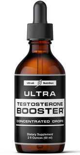 Ultra6 Nutrition testosterone booster liquid drops bottle shows fast-absorption for quick energy