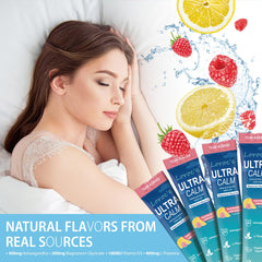 UltraCalm powder packaging and serving suggestion