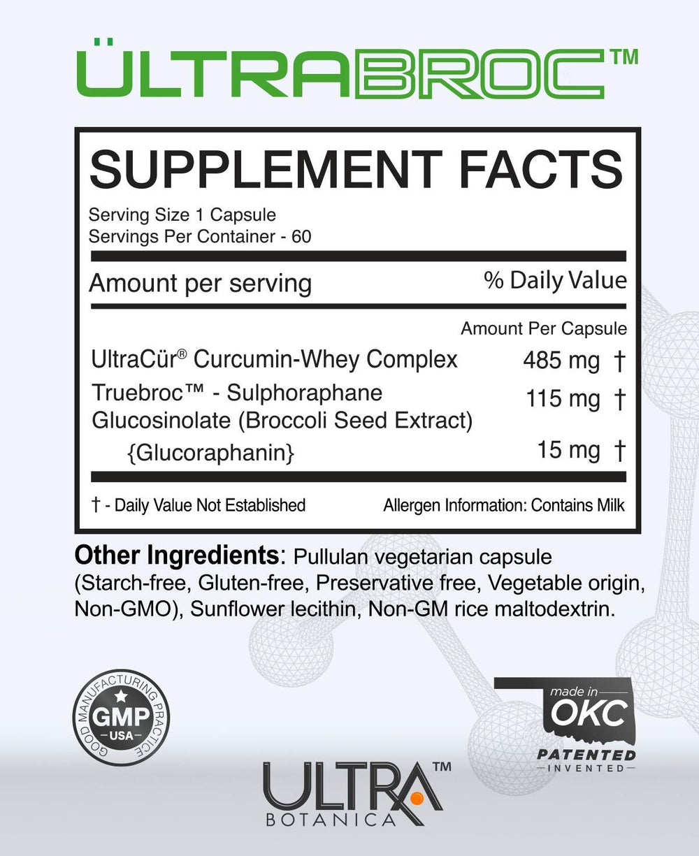 Close-up of TrueBroc broccoli seed extract and Protisorb Curcumin components