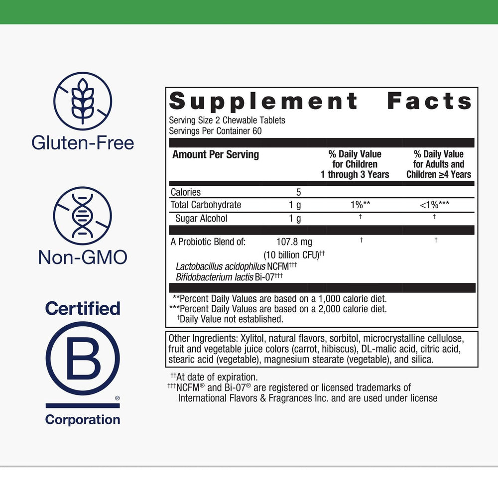 Grape-flavored chewables for kids probiotic