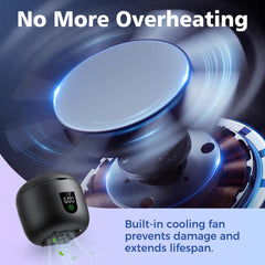 Bottom-mounted cooling fan and temperature control in ultrasonic cleaner