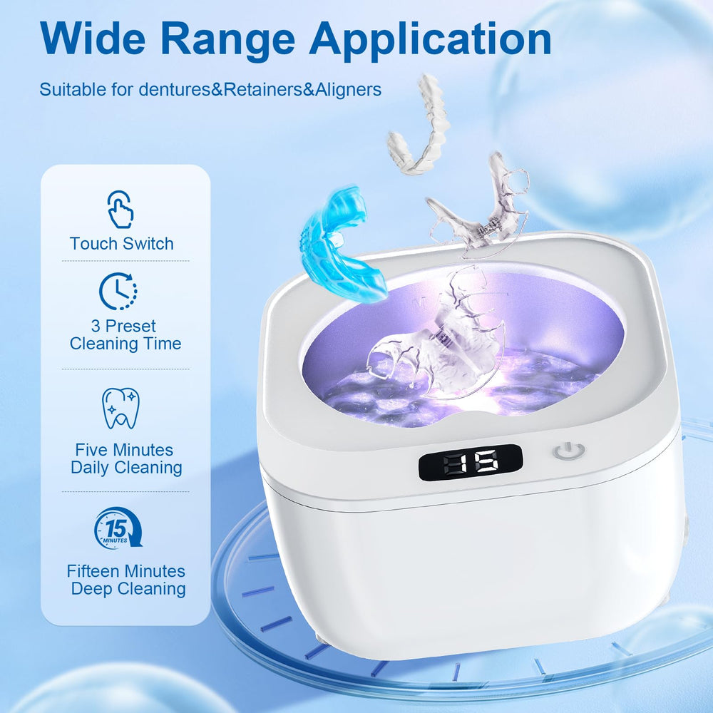 Ultrasonic cleaning bubbles action on braces