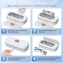 Product packaging and user manual for 47kHz ultrasonic cleaner