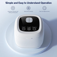 Illustration of degassing technology enabling 360° cleaning
