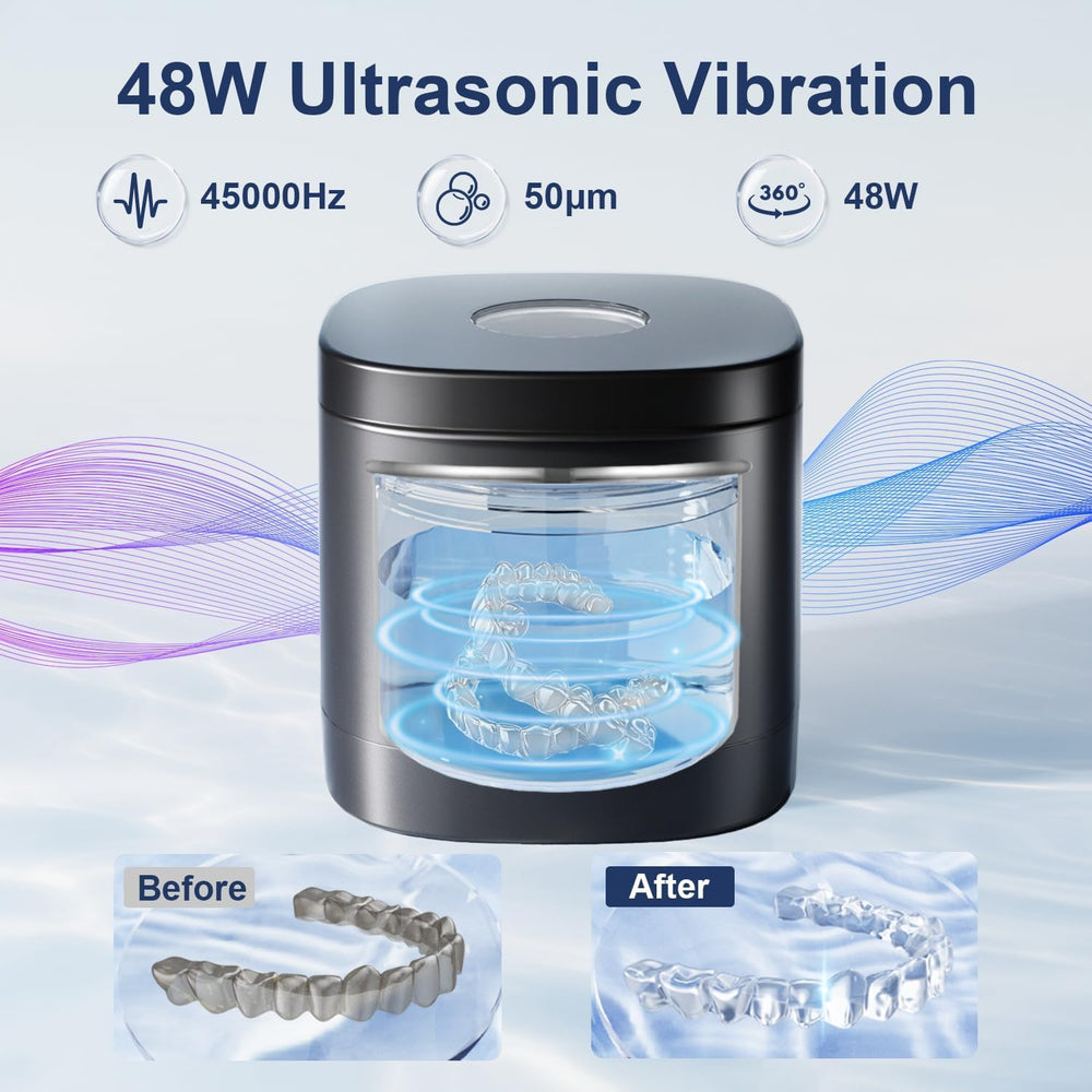 Inside chamber showing 49kHz ultrasonic cleaning action
