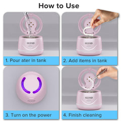Pink color ultrasonic cleaner designed for quiet operation