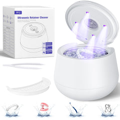 White 45kHz Ultrasonic Retainer Cleaner with 200ML tank