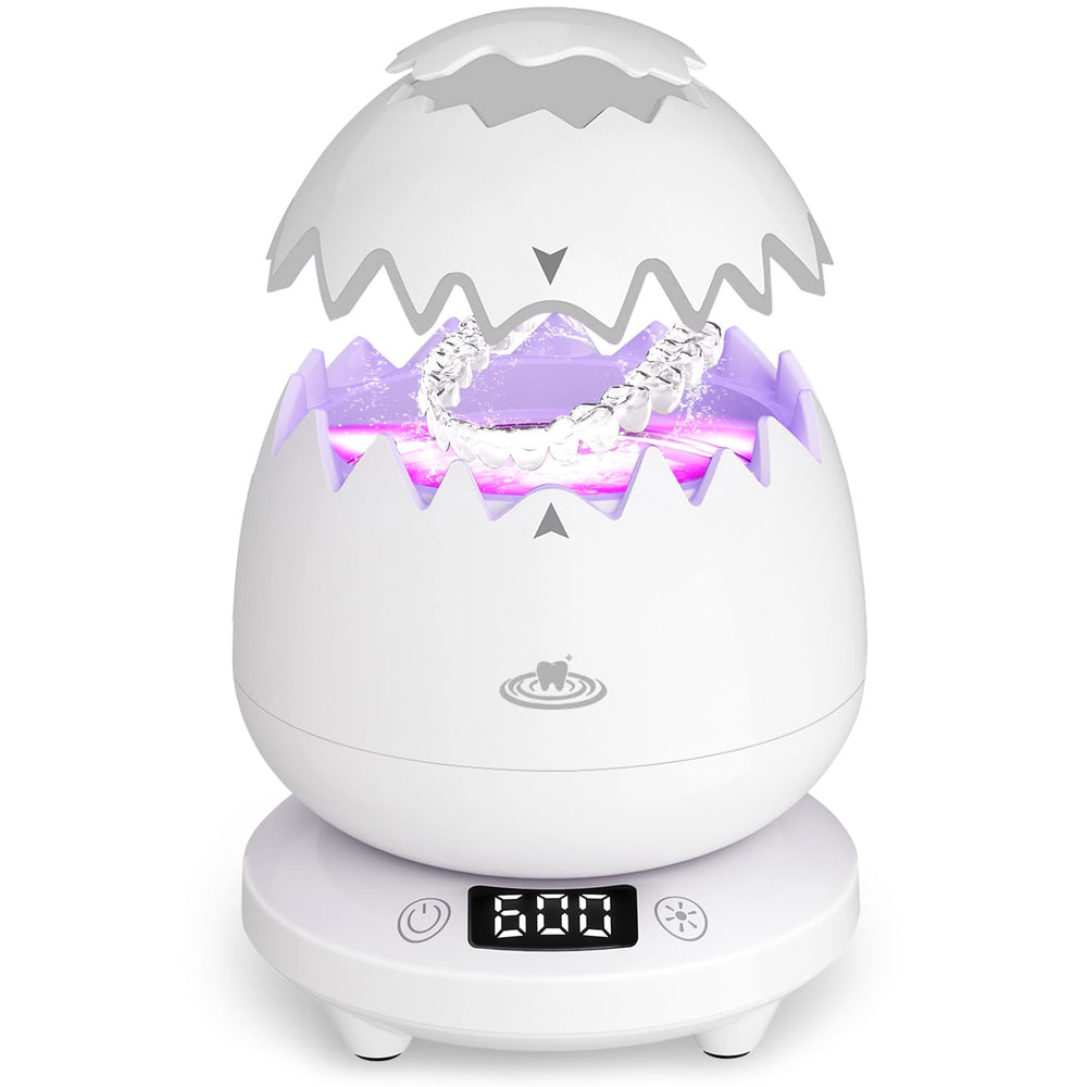 Front view of Ultrasonic Retainer Cleaner with 180ml tank and LED display
