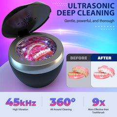 Side view of Ultrasonic Retainer Cleaner showing controls
