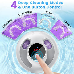 Front of cleaner showing 4 UV lights