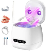 Ultrasonic retainer cleaner with UV sterilizer in white (W190MAX)