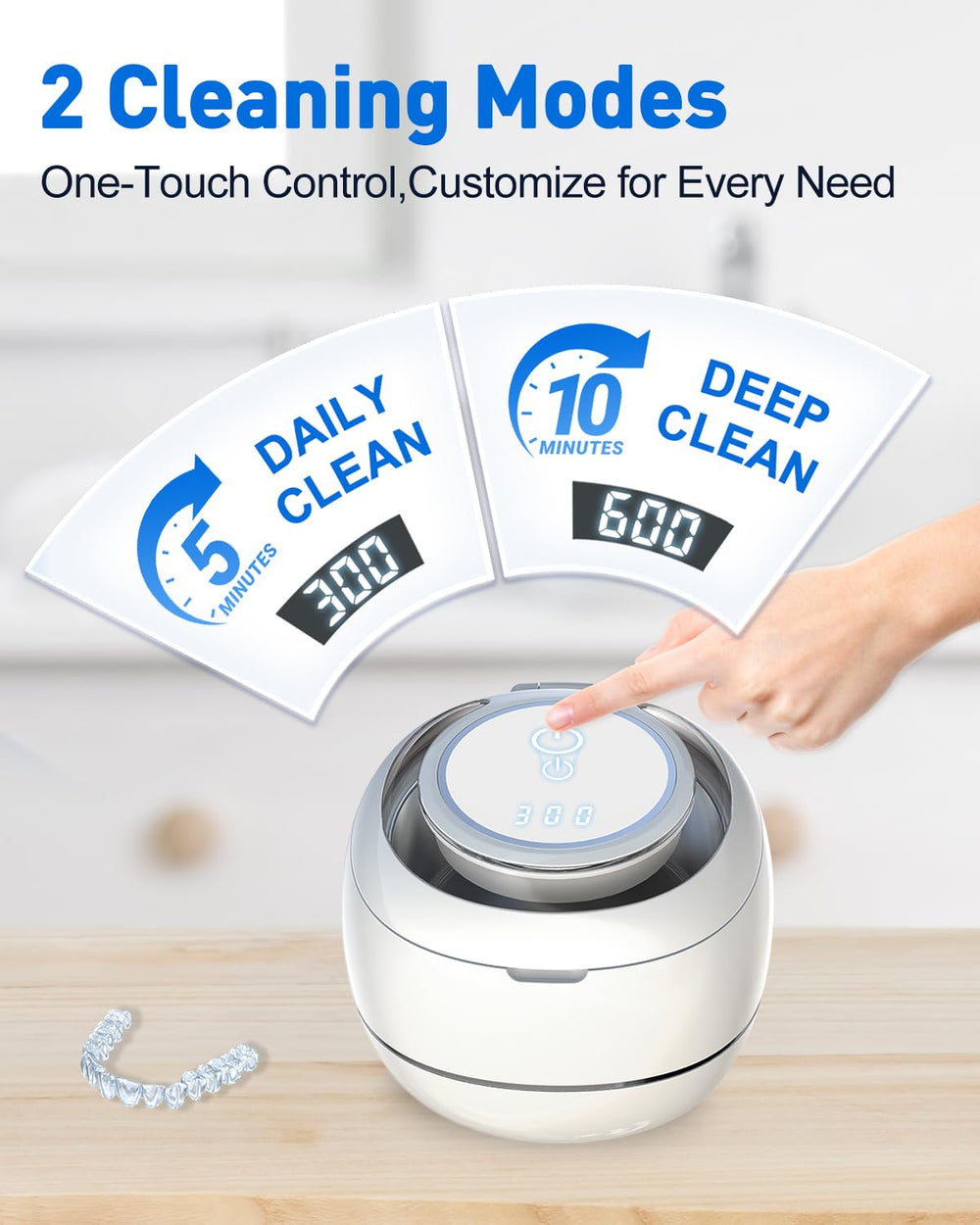 Retainer cleaner with four lights and ultrasonic cleaning technology