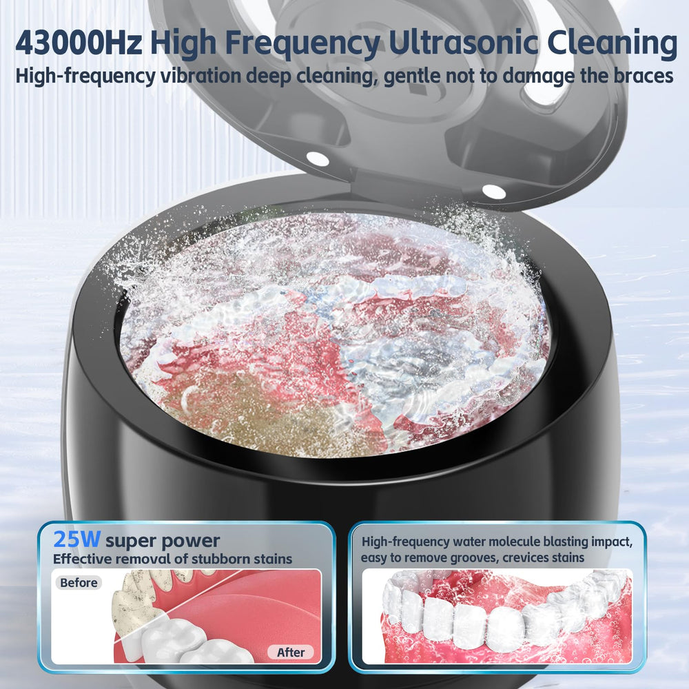 Portable compact ultrasonic cleaner with lid closed