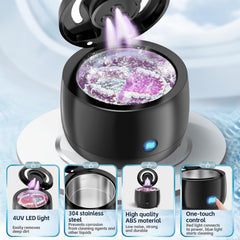 3 LED UV lights illuminated inside the cleaner