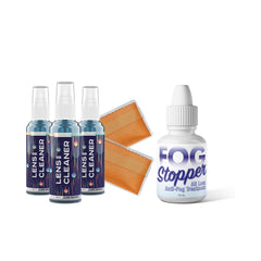 ULTRAVUE lens cleaner spray kit with two 2oz bottles and microfiber cloths